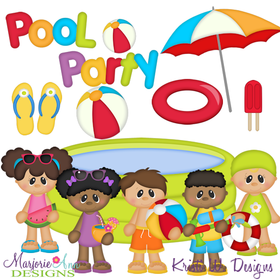 Pool Party SVG Cutting Files + Clipart - Click Image to Close